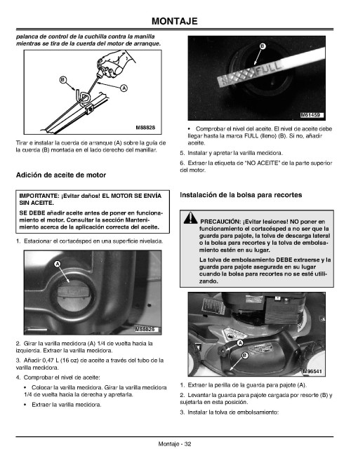 John Deere MowMentum JS61 and JS63 Walk-Behind Mowers (SN: 010001 - 100000) (Export Edition) Operators Manual (OMGC00398)