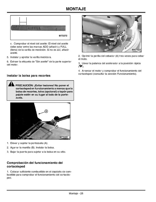 John Deere JA62 Walk-Behind Mowers (SN: from 100001) (Export Edition) Operators Manual (OMGC00518)