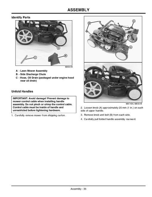 John Deere JS60H, JS61, JS63 and JS63C (SN. from 110001) Walk-Behind Mowers (North America) Operators Manual (OMGX21222)