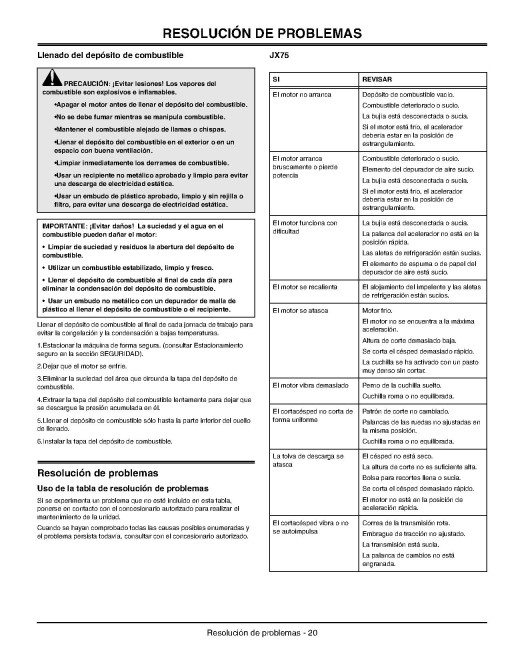 John Deere JX75 Walk-Behind Mowers (SN: 200001 - 230000) (Export Edition) Operators Manual (OMGX22069)