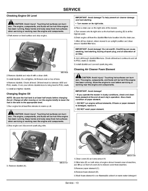 John Deere JX75 Walk-Behind Mowers (SN: 200001 - 230000) (North America) Operators Manual (OMGX22071)