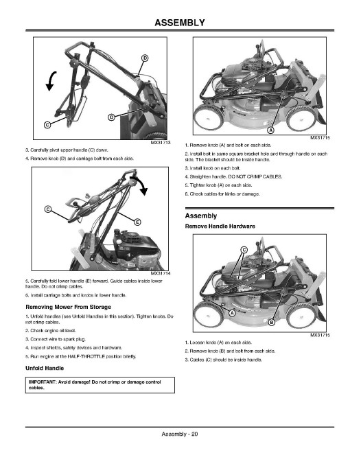 John Deere JX75 Walk-Behind Mowers (SN: from 230001) (North America) Operators Manual (OMGX22218)