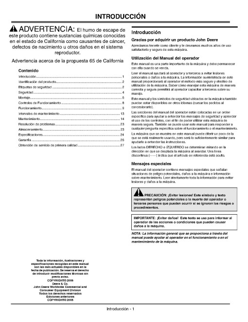 John Deere JS20, JS30 and JS40 Walk-Behind Mowers (SN: 010001 - 100000) (North America) Operators Manual (OMGX22228)