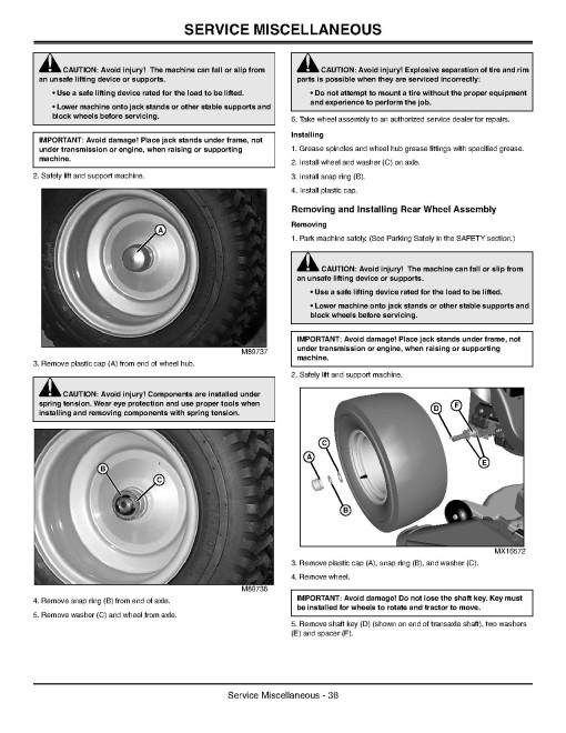 John Deere LA100, LA110, LA120, LA130, LA140, LA150 Lawn Tractors (SN: from 010001) (North America) Operators Manual (OMGX22464)