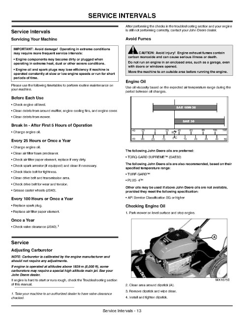 John Deere JS20, JS30 and JS40 Walk-Behind Mowers (SN: from 100001) (North America) Operators Manual (OMGX22621)