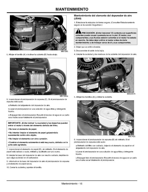 John Deere JS20, JS30 and JS40 Walk-Behind Mowers (SN: from 100001) (North America) Operators Manual (OMGX22621)