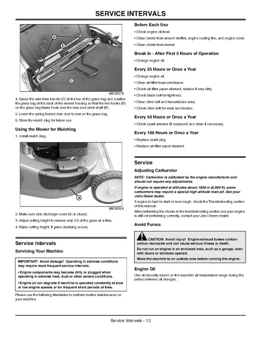 John Deere JS25 and JS35 Walk-Behind Mowers (SN: 010001 - 100000) (North America) Operators Manual (OMGX23069)