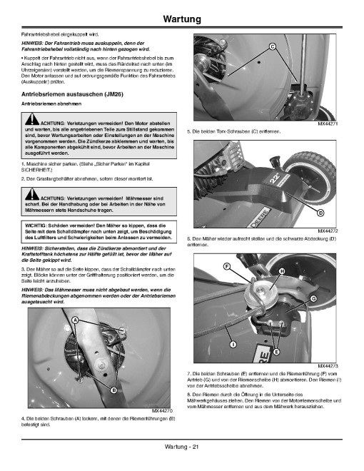 John Deere MowMentum JM26, JM36 and JM46 Walk-Behind Mowers (SN: from 150001) (Export Edition) Operators Manual (OMGX24376)