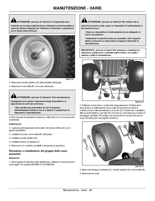 John Deere X125, X145 and X165 (SN: 040001-050000) Lawn Tractors (Export Edition) Operators Manual (OMGX24638)