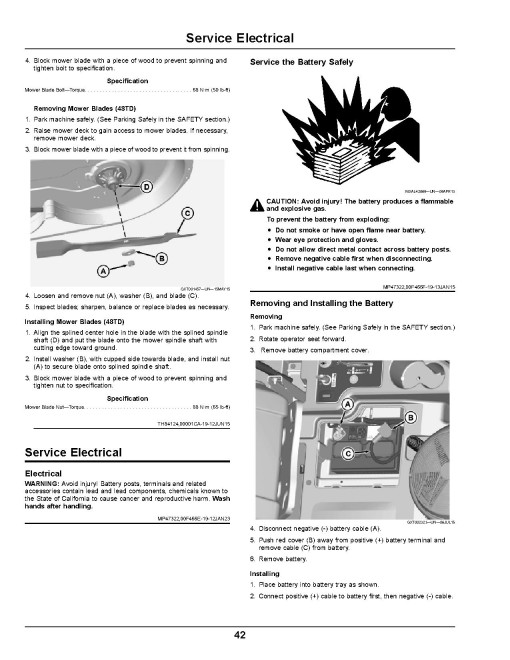 John Deere ZTrak Z335E and Z355E (SN: 010001-050000) Zero-Turn Mowers (North America) Operators Manual (OMGX26258)