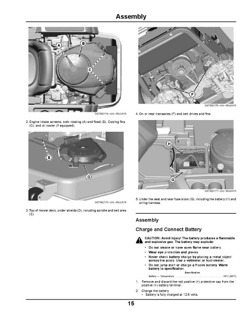 John Deere ZTrak Z525E, Z535M, Z535R, Z540M and Z540R (SN: 010001-050000) Zero-Turn Mowers (North America) Operators Manual (OMGX26263)