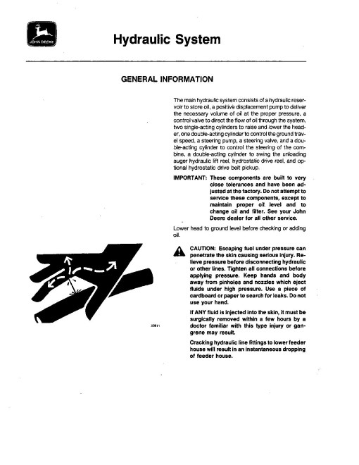 John Deere 4420 Combines (SN: 600001 - 610100) (North America) Operators Manual (OMH116958)