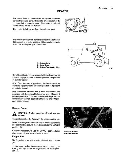 John Deere 4420 Combines (SN: from 610101) (North America) Operators Manual (OMH120063)