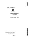 John Deere CTS Combines (SN: 645501 - 660400) Operators Manual (OMH159577)