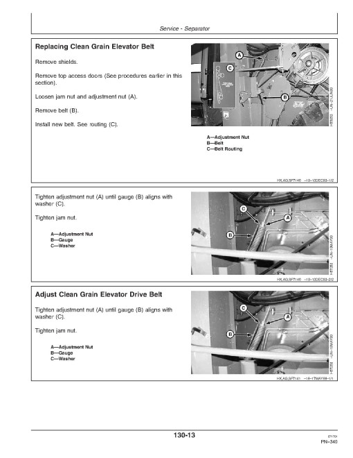 John Deere 9450 (SN: 695101-700100), 9550 (SN: 695201-700200) and 9650 (SN: 695301-700300) Combines Operators Manual (OMH202764)