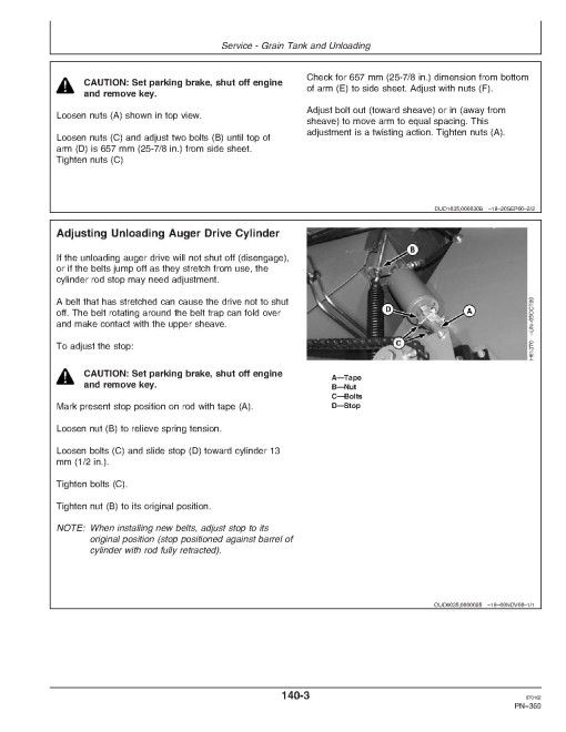 John Deere 9450 (SN: from 700101), 9550 (SN: from 700201) and 9650 (SN: from 700301) Combines Operators Manual (OMH205906)