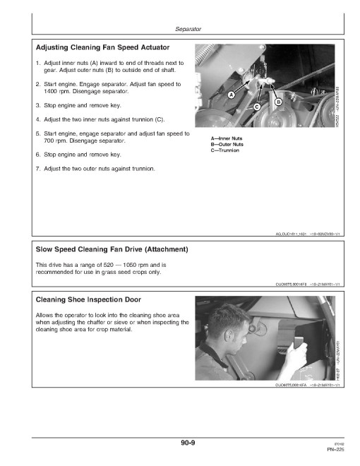 John Deere 9650 STS (SN: from 700501) and 9750 STS (SN: from 700601) Combines (North America) Operators Manual (OMH205908)
