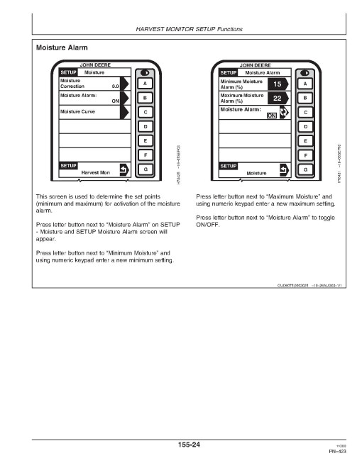 John Deere 9560 (SN: 705201 - 710200) and 9660 (SN: 705301 - 710300) Combines Operators Manual (OMH208517)
