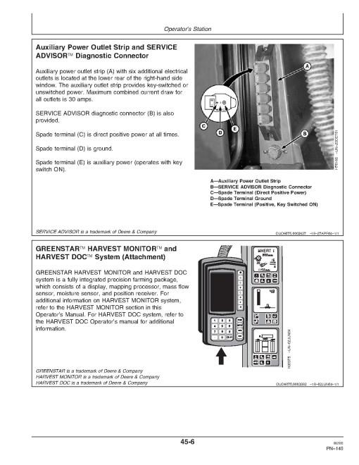 John Deere 9560 STS Combines (SN: 715301 - 720100) Operators Manual (OMH219433)