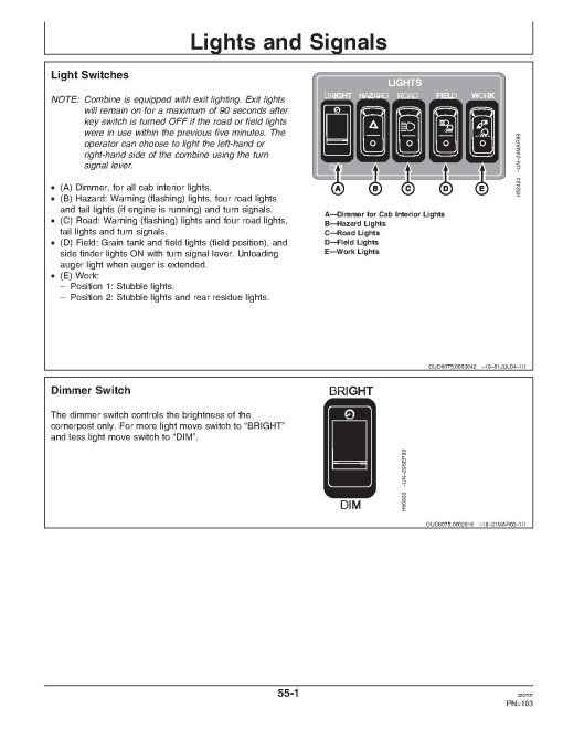John Deere 9660 STS (SN: from 720301) and 9760 STS (SN: from 720401) Combines Operators Manual (OMH226957)