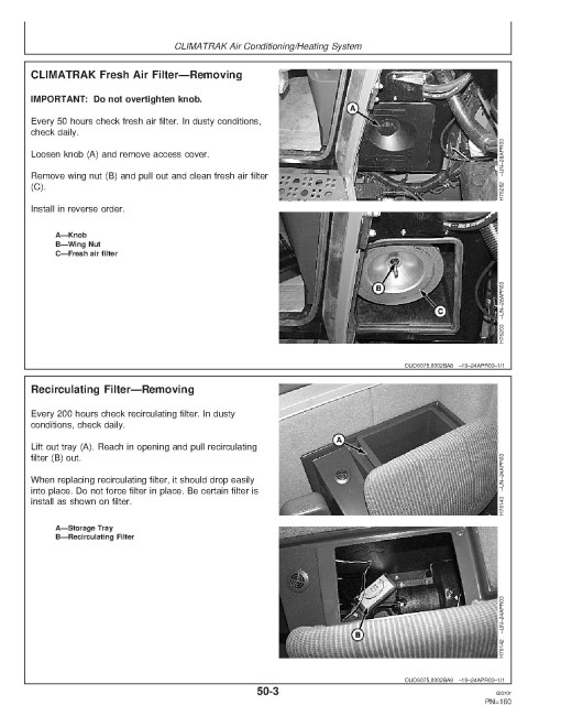 John Deere 9860 STS Combines (SN: from 720501) Operators Manual (OMH226965)