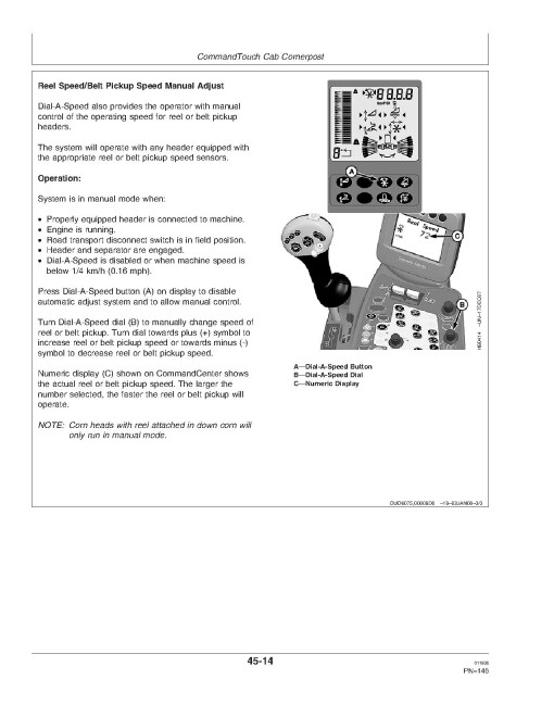 John Deere 9570 STS Combines (SN: 725101 - 730100) Operators Manual (OMH229934)