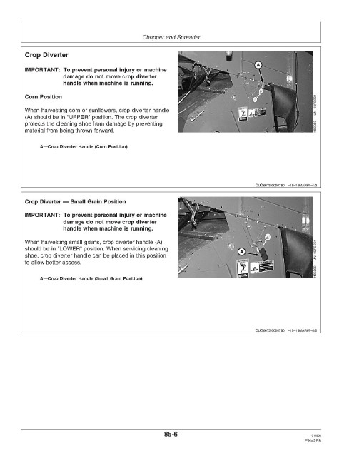 John Deere 9570 STS Combines (SN: 725101 - 730100) Operators Manual (OMH229934)