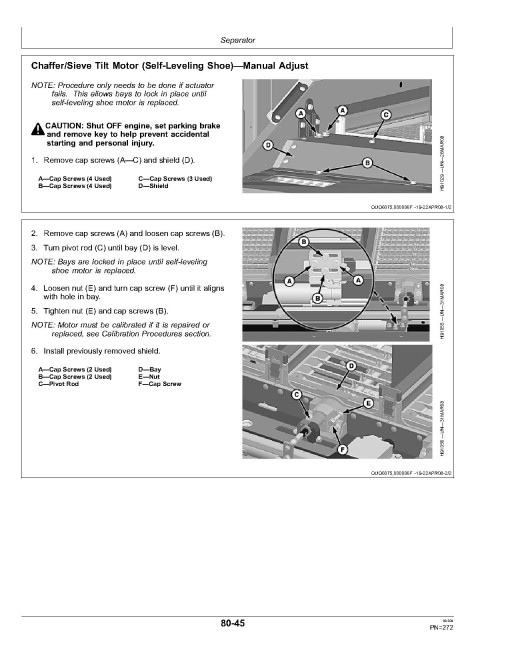 John Deere 9870 STS Combines (SN: 730101 - 735400) Operators Manual (OMH235513)