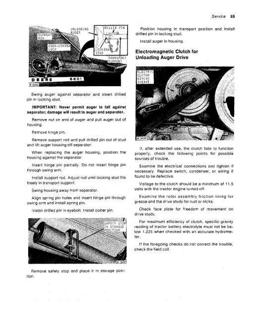 John Deere 6601 Pull-type Combines (SN: up to 002700) (North America) Operators Manual (OMH82644)