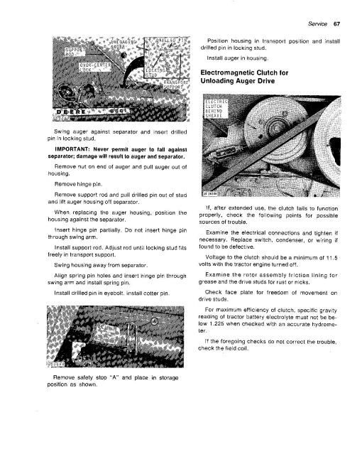 John Deere 6601 Pull-type Combines (SN: 162501 - 260900) (North America) Operators Manual (OMH88383)