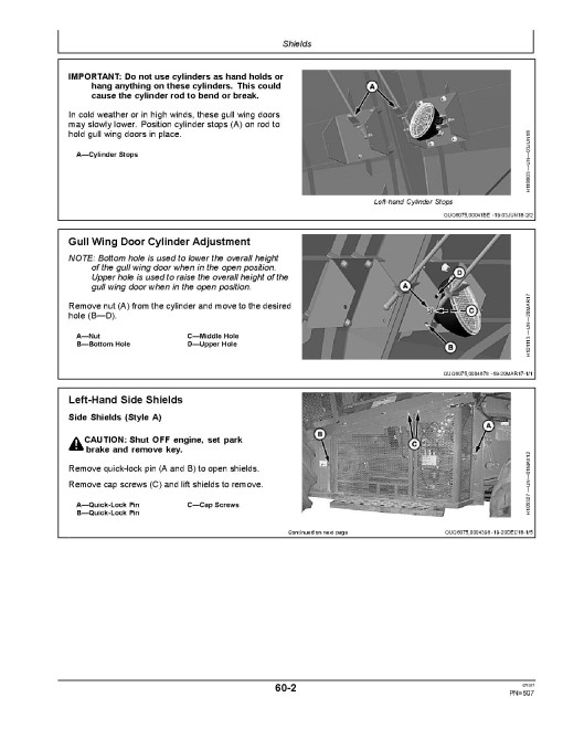John Deere S760, S770, S780 and S790 STS Combines (SN: 800001 - 805000) (Export Edition) Operators Manual (OMHXE122585)