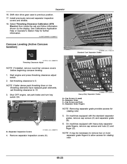 John Deere S760, S770, S780 and S790 STS Combines (SN: 805001 - 810000) (Export Edition) Operators Manual (OMHXE128075)