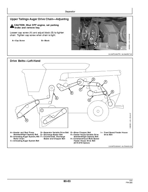 John Deere 9670 STS (SN: 735201 - 740100) and 9770 STS (SN: 735301 - 740100) Combines Operators Manual (OMHXE13769)