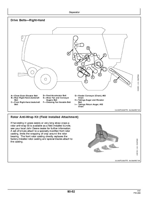 John Deere 9870 STS Combines (SN: 735401 - 740100) Operators Manual (OMHXE13770)