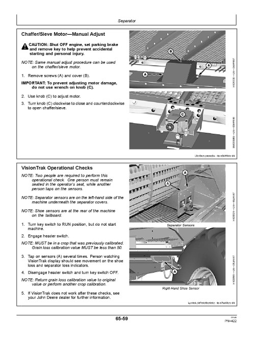 John Deere S760, S770, S780 and S790 STS Combines (SN: from 150100) (South America) Operators Manual (OMHXE193047)