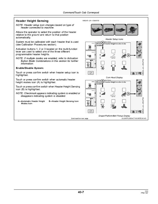 John Deere S670 Combines (SN: 745101 - 755000) (North America) Operators Manual (OMHXE29687)