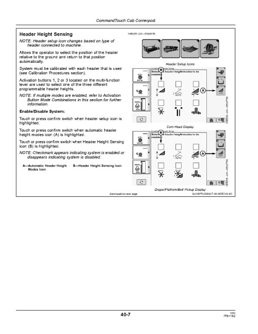 John Deere S670 and S670 HillMaster Combines (SN: 745101 - 755000) (Europe) Operators Manual (OMHXE29979)