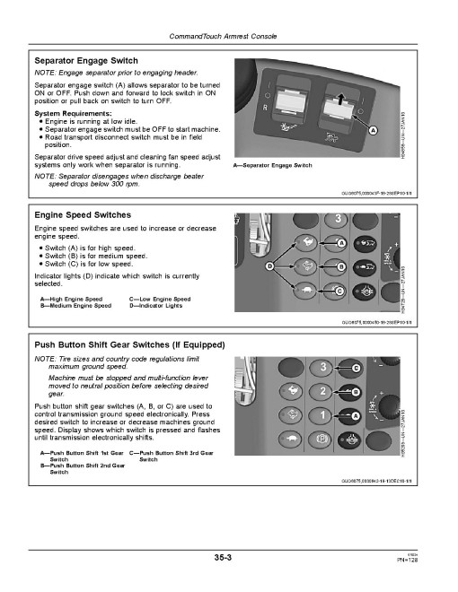 John Deere S550 Combines (SN: from 755001) (North America) Operators Manual (OMHXE51468)