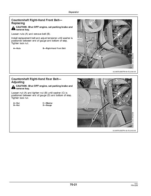 John Deere S550 Combines (SN: from 755001) (Export Edition) Operators Manual (OMHXE51475)
