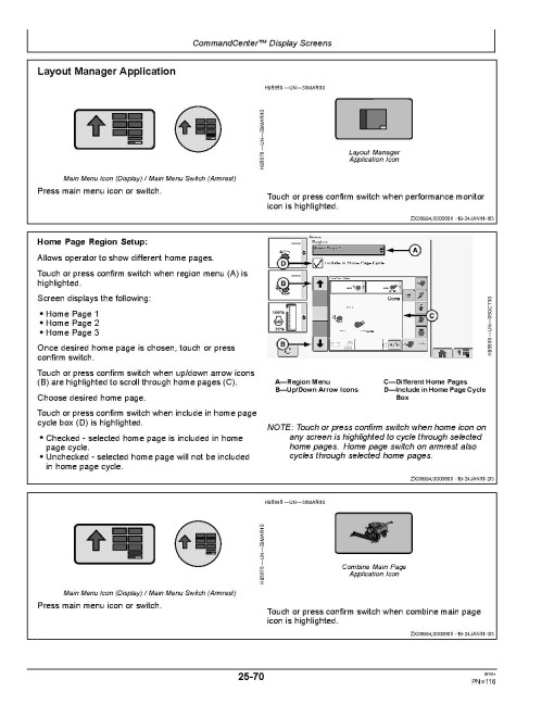John Deere T550, T560, T660, T670, W540, W550, W650, W660 Wide Cab Combines (MY2014-2015) (Europe) Operators Manual (OMHXE65466)