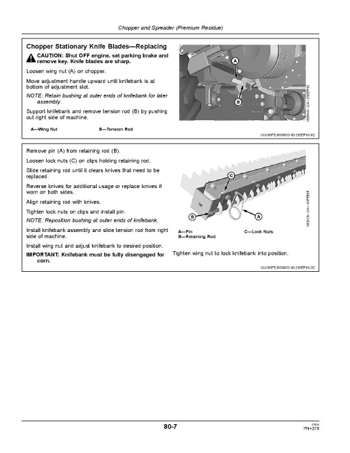 John Deere S650, S660, S670, S680 and S690 Combines (SN: 765001 - 775000) (Export Edition) Operators Manual (OMHXE69443)