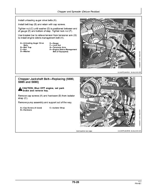 John Deere S660, S670, S680, S685, S690 and HillMaster Combines (MY2015) (Europe) Operators Manual (OMHXE81270)