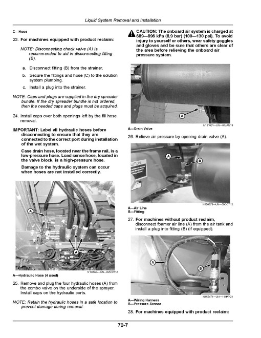 John Deere 400R, 408R, 410R, 412R, 600R, 612R, 616R Self-Propelled Sprayer/Spreader (SN:250001-260000,N.A.) Operators Manual (OMKK122675)