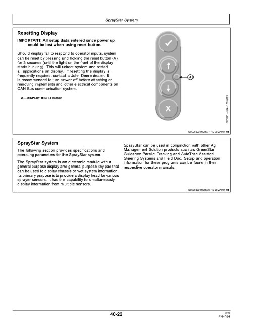 John Deere 4940 Self-Propelled Sprayer/Spreaders (SN: from 028001) (Europe) Operators Manual (OMKK13318)