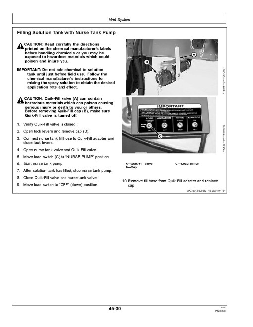 John Deere 4940 Self-Propelled Sprayer/Spreaders (SN: from 028001) (Europe) Operators Manual (OMKK13318)