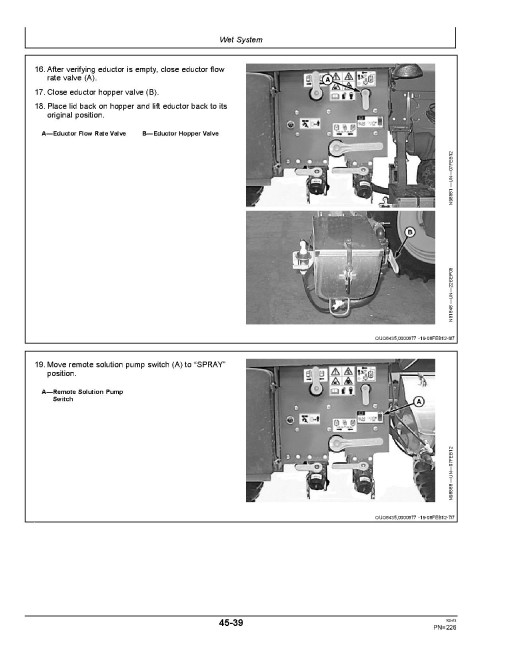 John Deere 4630 Self-Propelled Sprayers (SN: 028001 - 033000) (Export Edition) Operators Manual (OMKK13373)