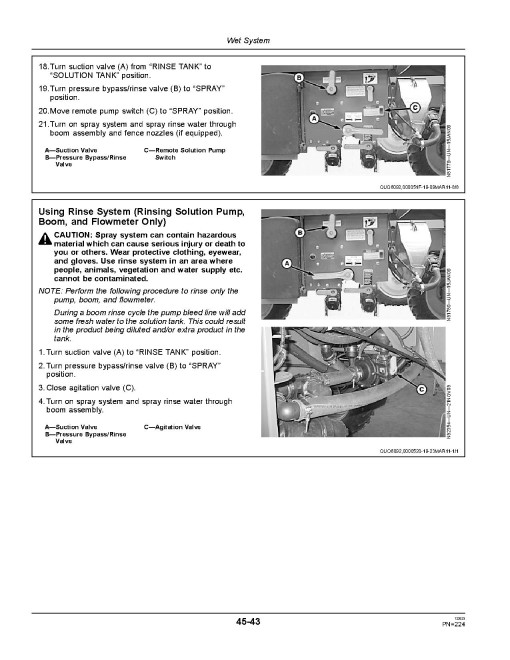 John Deere 4630 Self-Propelled Sprayers (SN: from 033001) (North America) Operators Manual (OMKK19656)