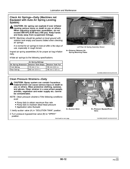 John Deere 4630 Self-Propelled Sprayers (SN: from 033001) (North America) Operators Manual (OMKK19656)