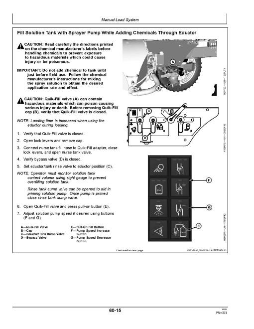 John Deere R4030, R4038 and R4045 Self-Propelled Sprayers (SN: 011101 - 170000) (Export Edition) Operators Manual (OMKK25455)