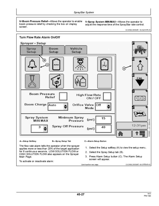 John Deere R4030, R4038 and R4045 Self-Propelled Sprayers (SN: 011101 - 170000) (North America) Operators Manual (OMKK25485)
